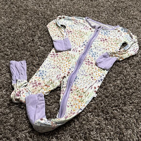 Baby Girl Little Sleepies Side 6-12 Months Play Condition Bamboo  Footsie - Picture 2 of 4